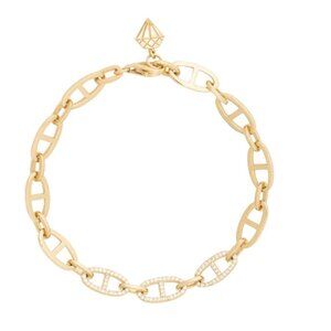 NWT‎ Multi Link Anchor 14K Gold Rhodium Plated Vermeil Chain Bracelet